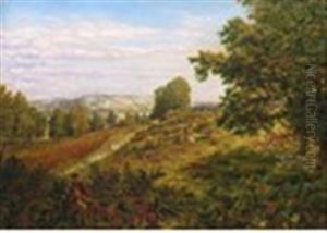 View Of Box Hill Near Dorking, Surrey by George William Mote
