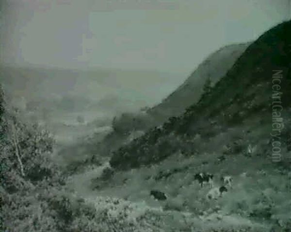 Sheep And Cattle In A River Landscape - view 1