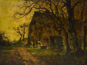 The Old Mill At Clesy by Jules Georges Moteley