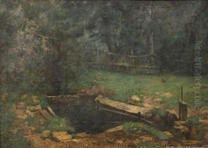 Lavoir Abandonne Dans Les Bois De Clery, Normandie by Jules Georges Moteley