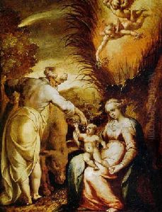 The Rest On The Flight Into Egypt by Raphael (Rafaellino de Reggio) Motta
