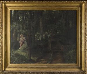 Paysage Dans Un Parc by Victor Louis Mottez
