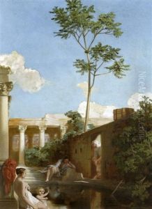 Baigneurs Dans Les Ruines by Victor Louis Mottez