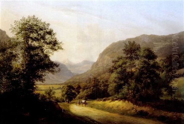 Landschaft Bei Satigny Mit Blick Auf Die Savoyer Alpen - view 1