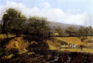 Wascherinnen Am Fluss by Henri Luc Mottu