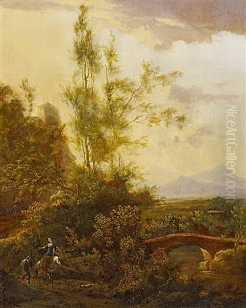 Weite, Bergige Landschaft Mit Reisenden - view 1