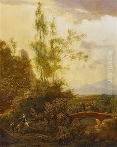 Weite, Bergige Landschaft Mit Reisenden by Frederick De Moucheron