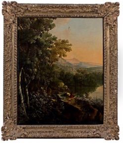 Dessinateur Dans Un Paysage Lacustre