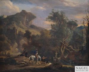 Italienisierende Landschaft Mit Jagern Und Jagdgehilfe Italienisierende Landschaft Mit Jagern Und Jagdgehilfe