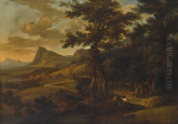 Sudliche Gebirgslandschaft Mit Figurenstaffage - view 1