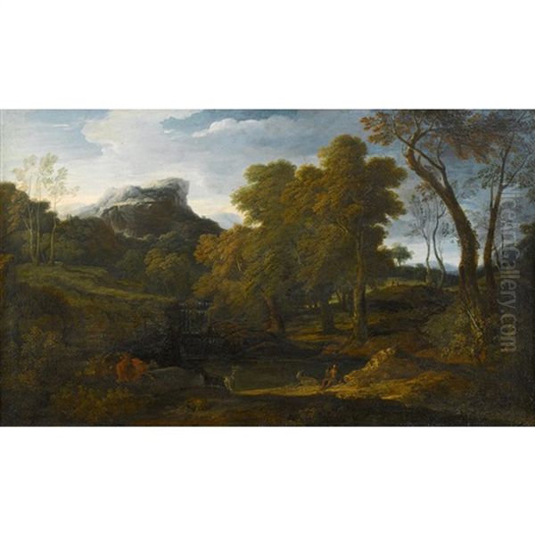 Extensive Landscape With Shepherd And Flock - view 1