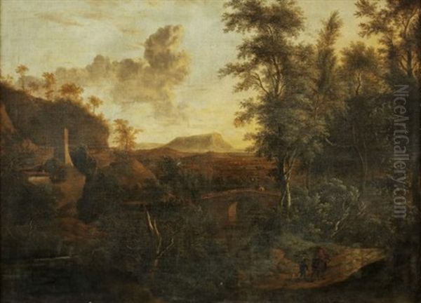 Landskap Med Bro Och Figurer - view 1
