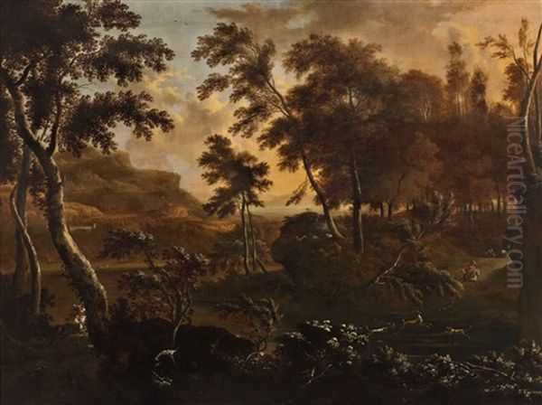A Southern Landscape With Hunting Scenes - view 1