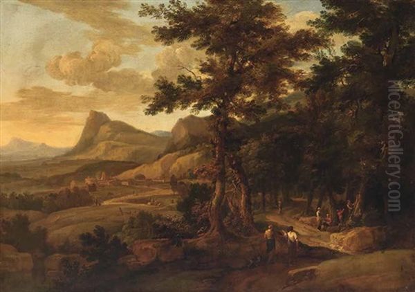 Italienische Landschaft Mit Kastaniensammlern - view 1