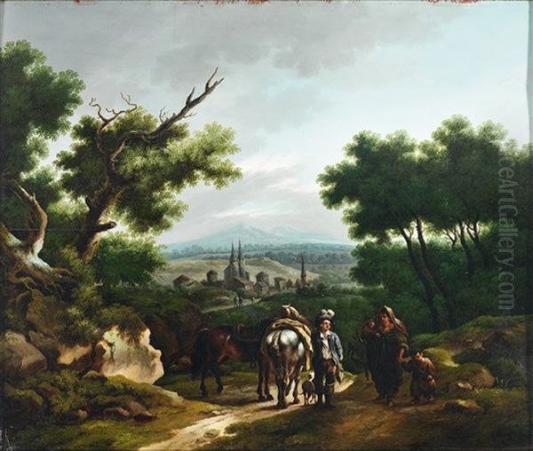 Blick Von Der Hohe Uber Stadtchen Auf Bergige Landschaft - view 1