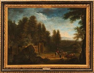Figures With Cattle In A Classical Landscape