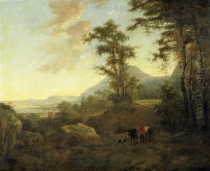 Italienische Landschaft Mit Maultiertreiber