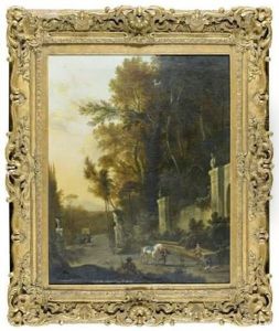 Paysage De Parc Au Cavalier by Frederick De Moucheron