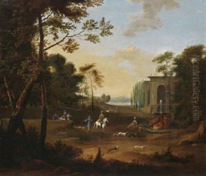 Heimkehrende Jagdgesellschaft by Frederick De Moucheron
