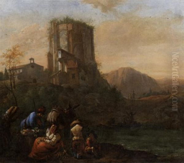 In Der Campagna. Bauersleute Auf Dem Weg Zum Markt - view 1