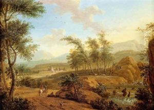 Paysage De La Campagne Italienne Au Terrent by Frederick De Moucheron
