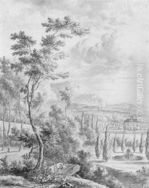 A Hilly Landscape With A Country House - view 1