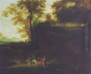 Landscape With Figures On The Edge Of A Field by Frederick De Moucheron