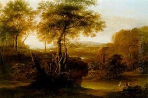 Gebirgige Landschaft Bei Sonnenuntergang