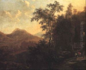 Italianate Wooded Landscape With A Peasant Woman And A Pack Horse Italianate Wooded Landscape With A Peasant Woman And A Pack Horse