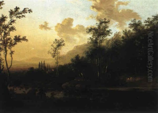 Flusslandschaft Mit Jagern - view 1
