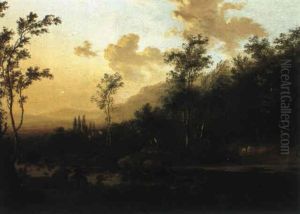 Flusslandschaft Mit Jagern by Frederick De Moucheron