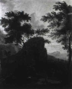 Paysage Accidente Avec Chasseur, Cavalier Et Villageois Sur Un Chemin Creux by Frederick De Moucheron