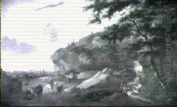 An Italianate Landscape With Brigands Taking Prisoners On A Mountain Path - view 1