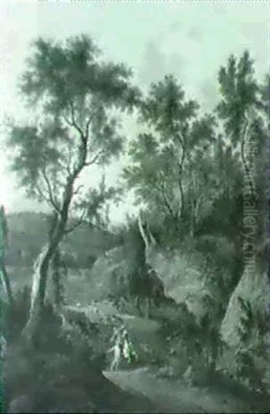 An Ambush On A Road In A Wooded Landscape - view 1