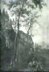 Paisaje Italiano Con Figuras Junto Al Camino Paisaje Italiano Con Figuras Junto Al Camino
