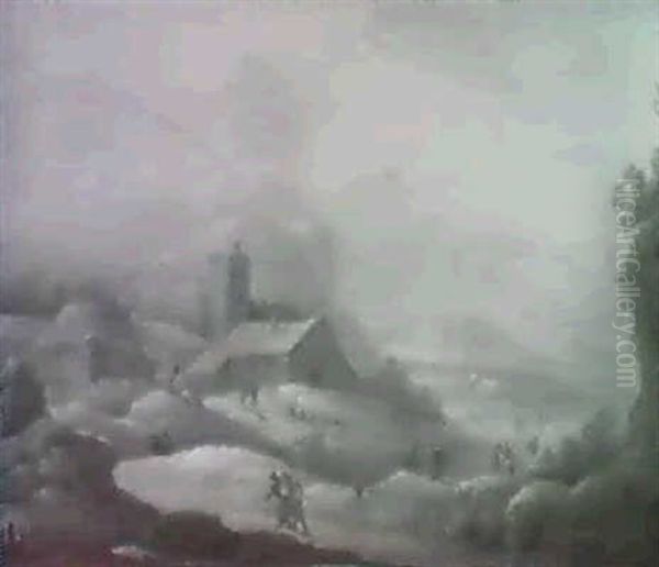 Paesaggio Con Casolari E Viandanti - view 1