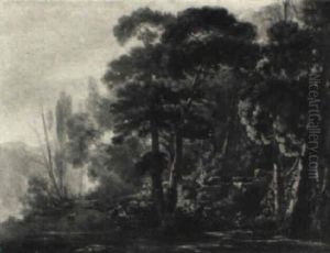 Landscape With Figures And Cattle Near A Forest by Frederick De Moucheron