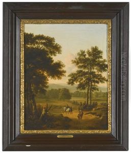 Gentleman On Horseback In A Landscape Park by Isaac de Moucheron