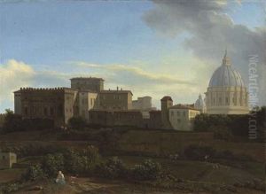 A View Of The Vatican, Rome, With The Sistine Chapel And St. Peter's Basilica (from The Janiculum) by Isaac de Moucheron