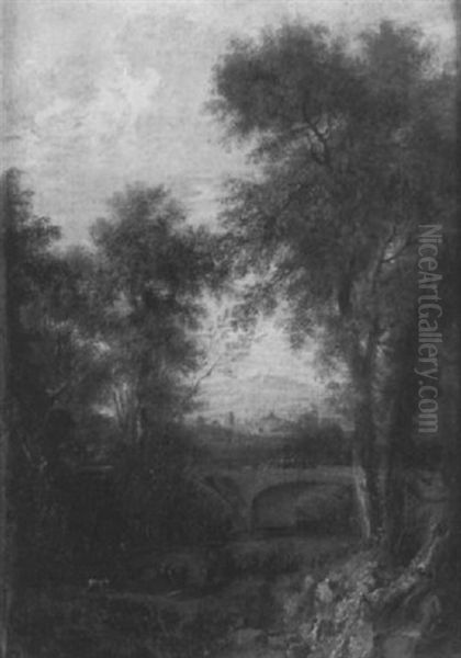 Paysage De La Campagne Romaine Avec Un Pont - view 1
