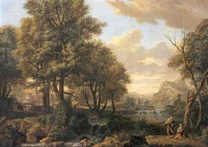 Paysage Fluvial De La Campagne Italienne Anime De Bergers by Isaac de Moucheron