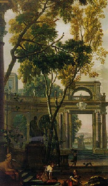 Figures In A Landscape With Classical Ruins - view 1