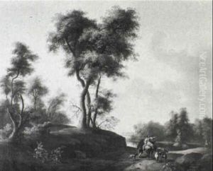 Waldlandschaft Mit Seeufer Waldlandschaft Mit Seeufer