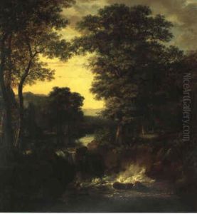 Paysage Boise A La Cascade by Isaac de Moucheron
