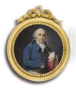 The Marquis Du R. (rivoire?), Seated With His Left Arm Over The Back Of A Wooden Chair