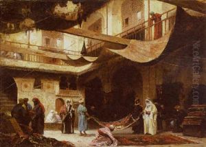 The Rug Merchants by Ludovic (Louis Hippolyte) Mouchot