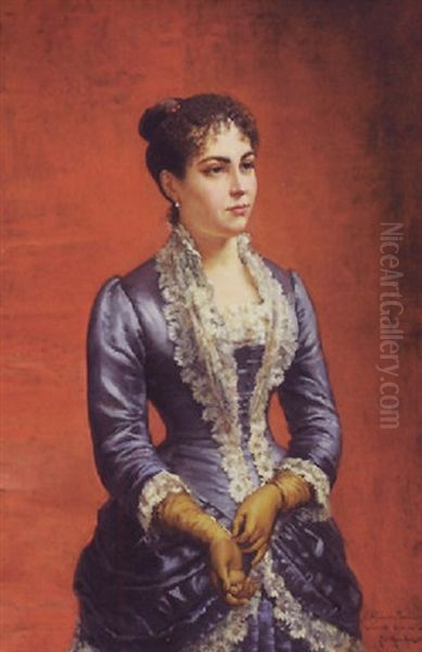 Portrait Of A Lady In Blue - view 1
