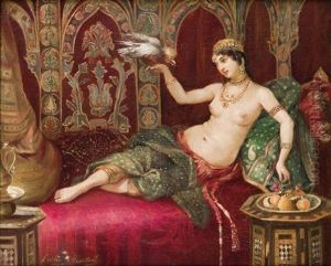 L'odalisque Au Perroquet by Lucien Mouillard