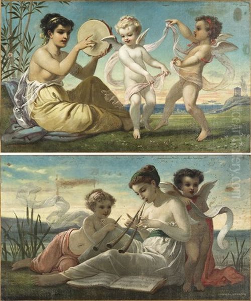 Allegorie Con Putti (pair) - view 1