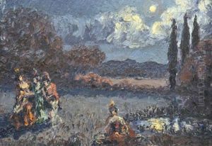In The Moonlit Garden by Ernest Moulines